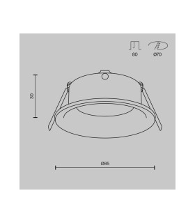 Slim Recessed Downlight Matte Gold 1xGU10-3
