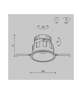 Wise Recessed Downlight White 3000K 530lm-3