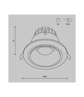 Yin Recessed Downlight Dimmable White 4000K 920lm-3