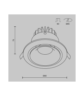 Yin Recessed Downlight White 4000K 960lm-3
