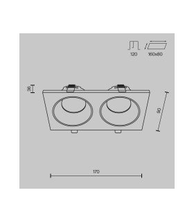 Zoom Outdoor Recessed Downlight Black IP65 2xGU10-3