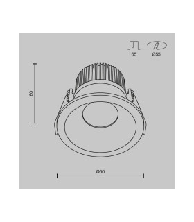 Zoom Outdoor Recessed Downlight Black 3000K 420lm IP65-3