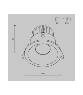 Zoom Outdoor Recessed Downlight Dimmable White 3000K 910lm IP65-3