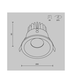 Zoom Outdoor Recessed Downlight Dimmable White 4000K 990lm IP65-3