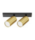 Focus S Twin Ceiling Spotlight Black 2xGU10 Brass Shade-1
