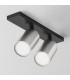 Focus S Twin Ceiling Spotlight Black 2xGU10 Matte Silver Shade-1