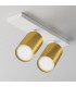 Focus S Twin Ceiling Spotlight White 2xGU10 Brass Shade-1