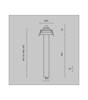 Focus T 30cm Recessed Downlight Black 3000K 460lm-3