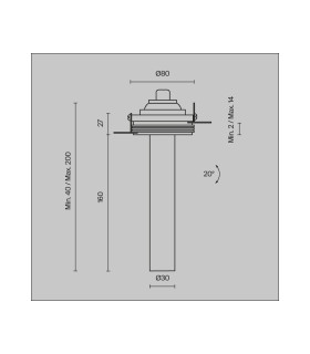 Focus T 20cm Trimless Recessed Downlight White 3000K 460lm-3