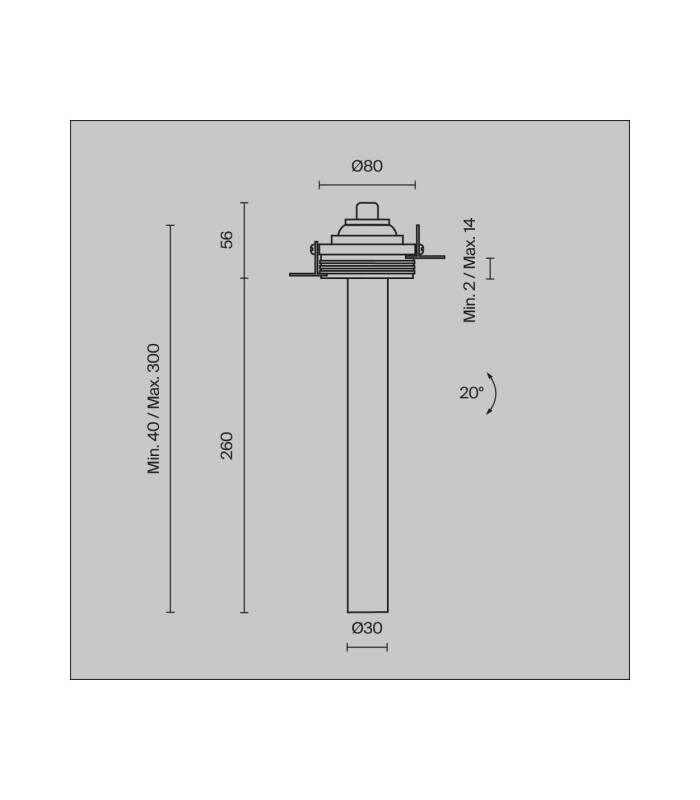 Focus T 30cm Trimless Recessed Downlight Brass 3000K 460lm-3