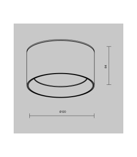 Vega Surface Mounted Downlight Black 3000K 890lm-3