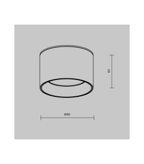 Vega Surface Mounted Downlight Black 3000K 580lm-3