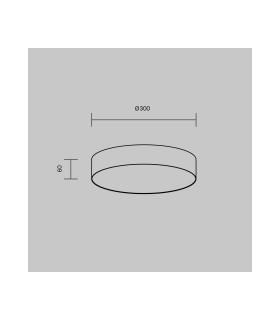 Zon Flush Ceiling Light Black 3000K 1800lm-3