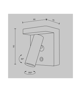 Aron Reading Wall Light Dimmable White 2700K 400lm-3