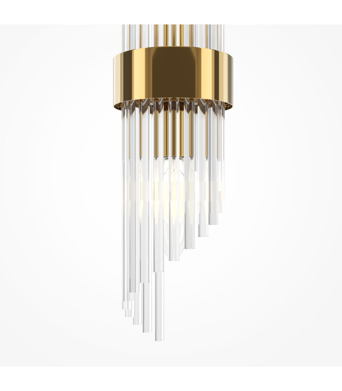Frame Modern Up & Down Wall Lamp Gold 2xE14 Glass Shade-3