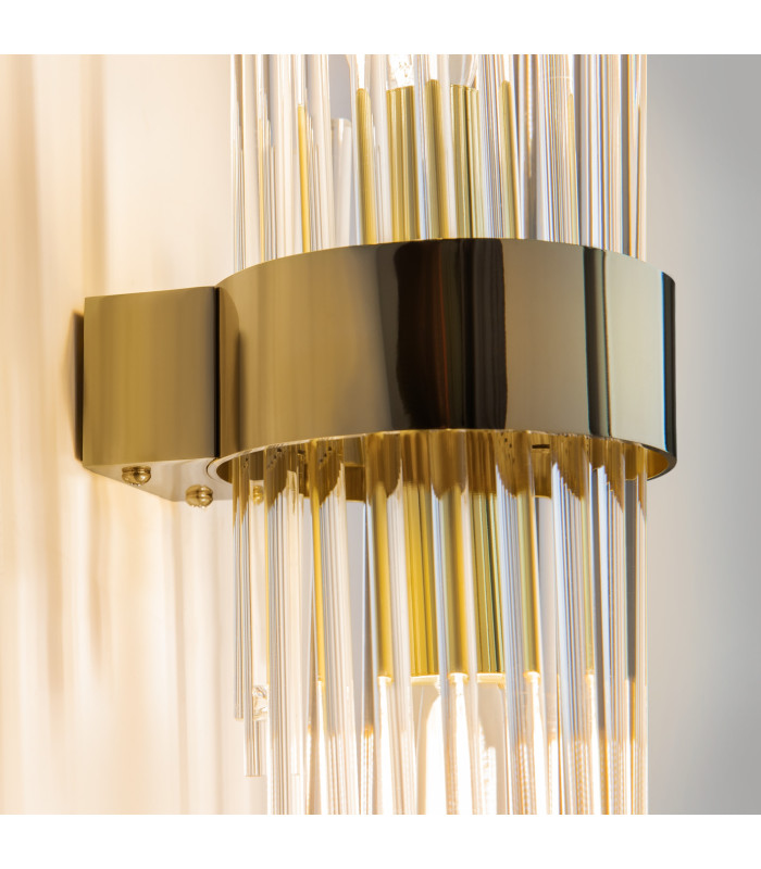 Frame Modern Up & Down Wall Lamp Gold 2xE14 Glass Shade-6