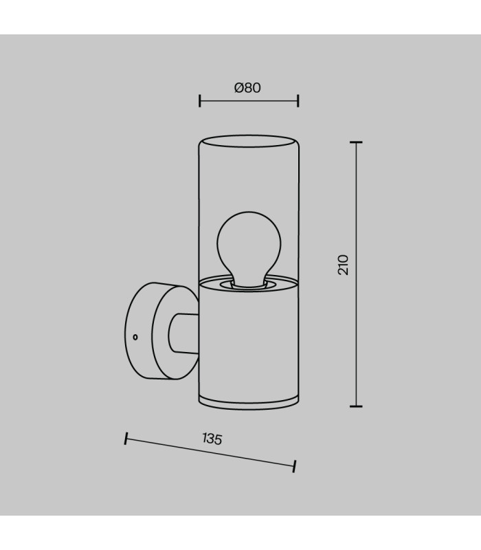 Amas Outdoor Modern Wall Lamp Graphite IP54 1xE27-3
