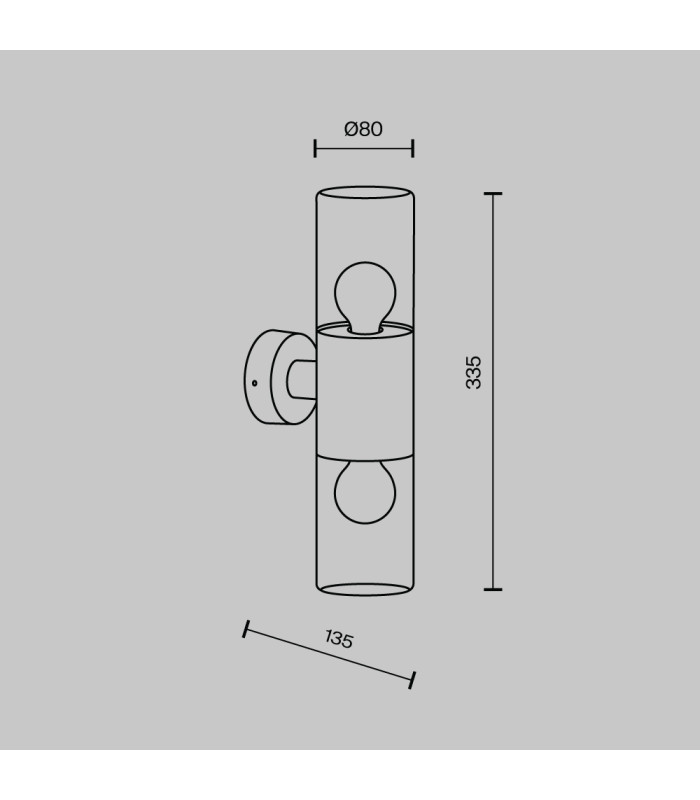 Amas Outdoor Up Down Wall Lamp Graphite IP54 2xE27-3
