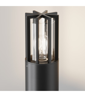 Barrel Outdoor Bollard Graphite IP54 1xE27-2