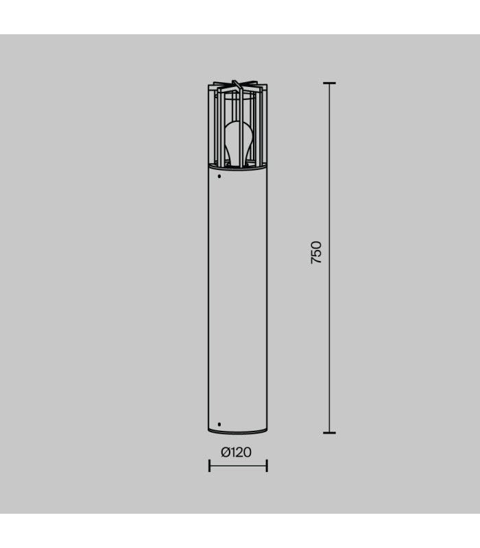 Barrel Outdoor Bollard Graphite IP54 1xE27-3