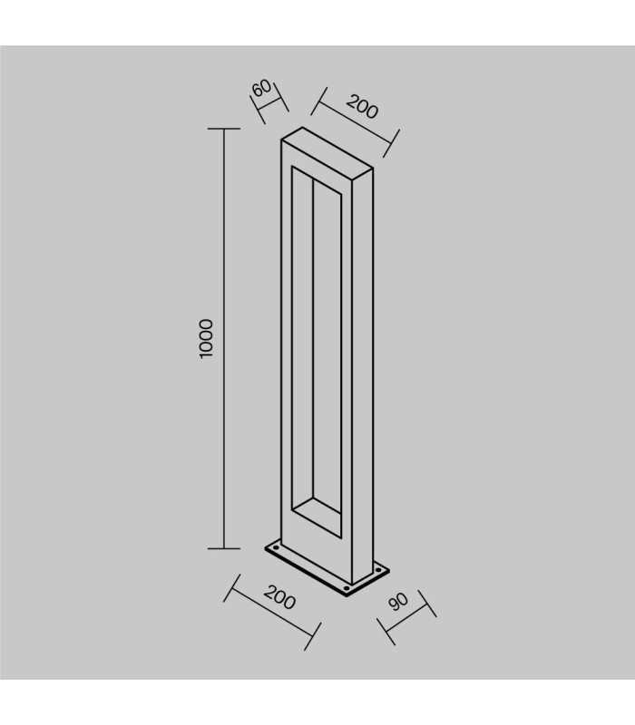 Bonn 100cm Outdoor Bollard Graphite 3000K 550lm IP65-3