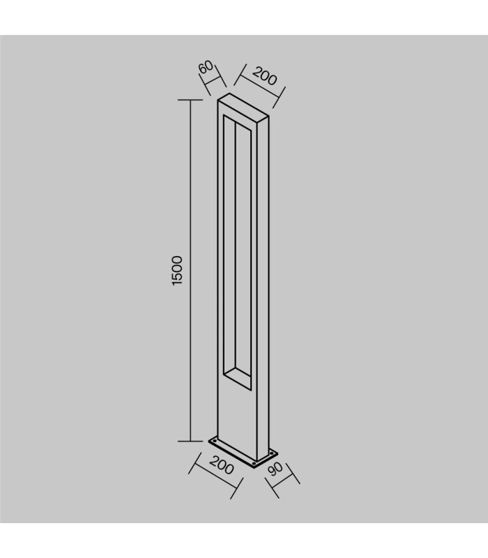 Bonn 150cm Outdoor Bollard Graphite 3000K 1000lm IP65-3