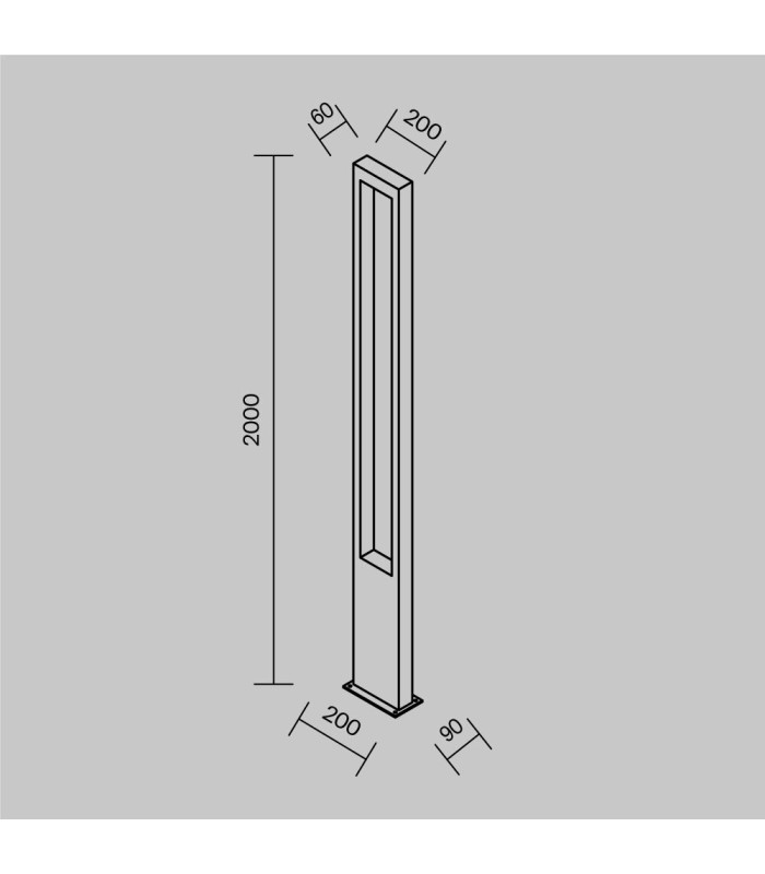 Bonn 200cm Outdoor Bollard Graphite 3000K 1350lm IP65-3
