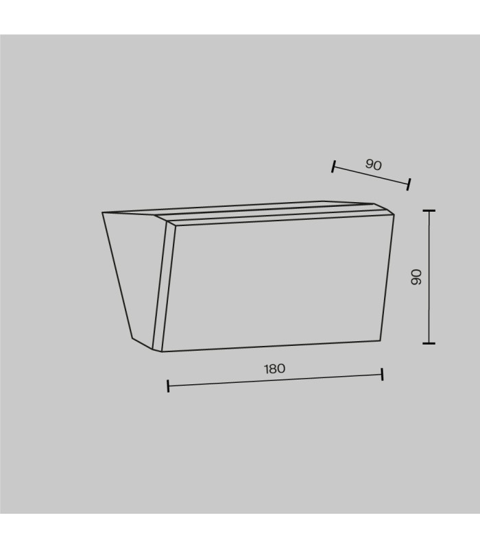Brick 9x18cm Outdoor Wall Down Lamp Graphite 3000K 1100lm IP54-3