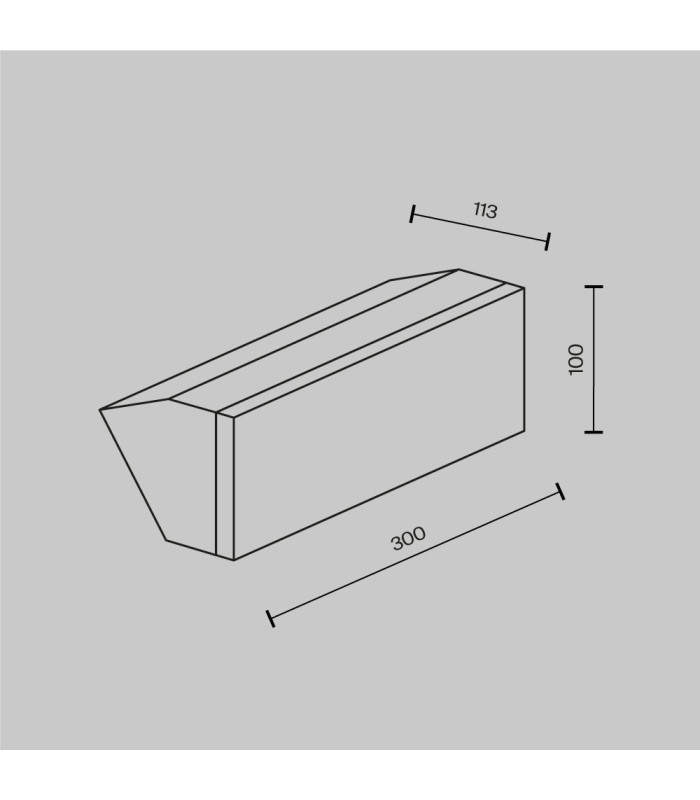 Brick 10x30cm Outdoor Wall Down Lamp Graphite 3000K 1600lm IP54-3