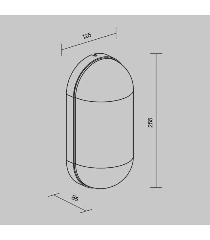 Candle 25cm Outdoor Flush Wall Lamp Graphite IP65 1xE27-3