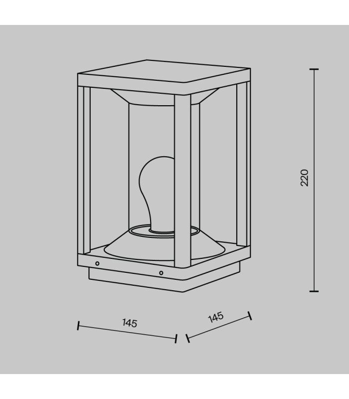 Cell Outdoor Pedestal Light Graphite IP54 1xE27-3