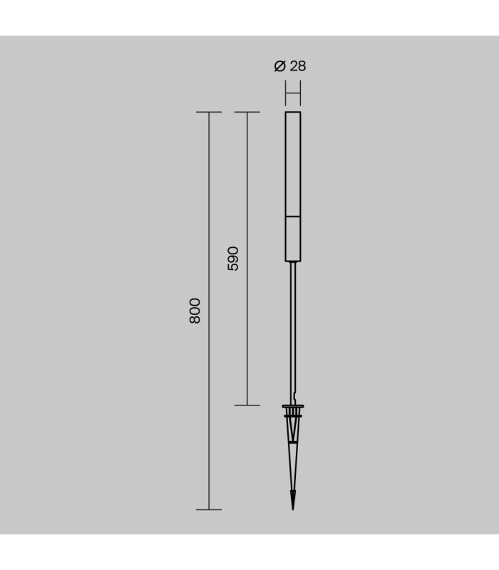 Flare 80cm Outdoor Spike Graphite 3000K 250lm IP65-3