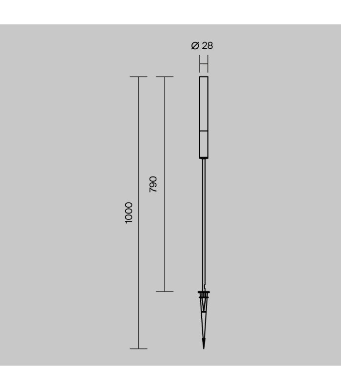 Flare 100cm Outdoor Spike Graphite 3000K 250lm IP65-3