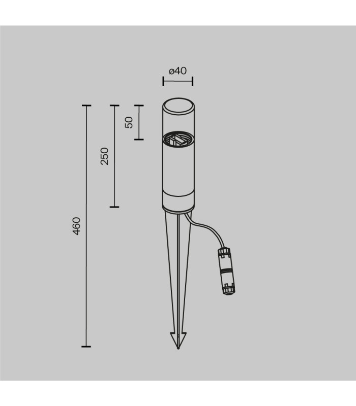 Glide 46cm Outdoor Spike Graphite IP54 1xG9-3