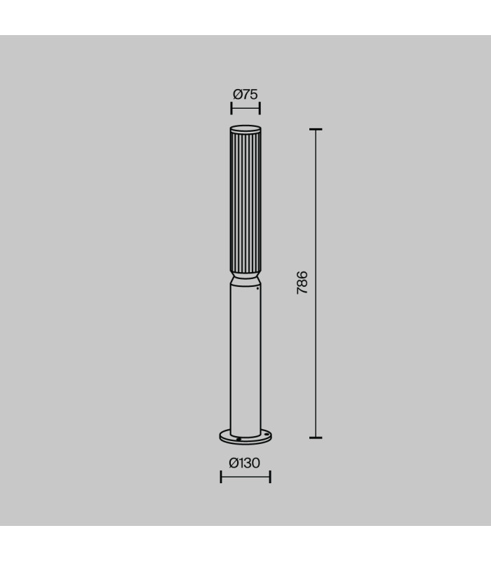 Lit 78cm Outdoor Bollard Brown 3000K 750lm IP65-3