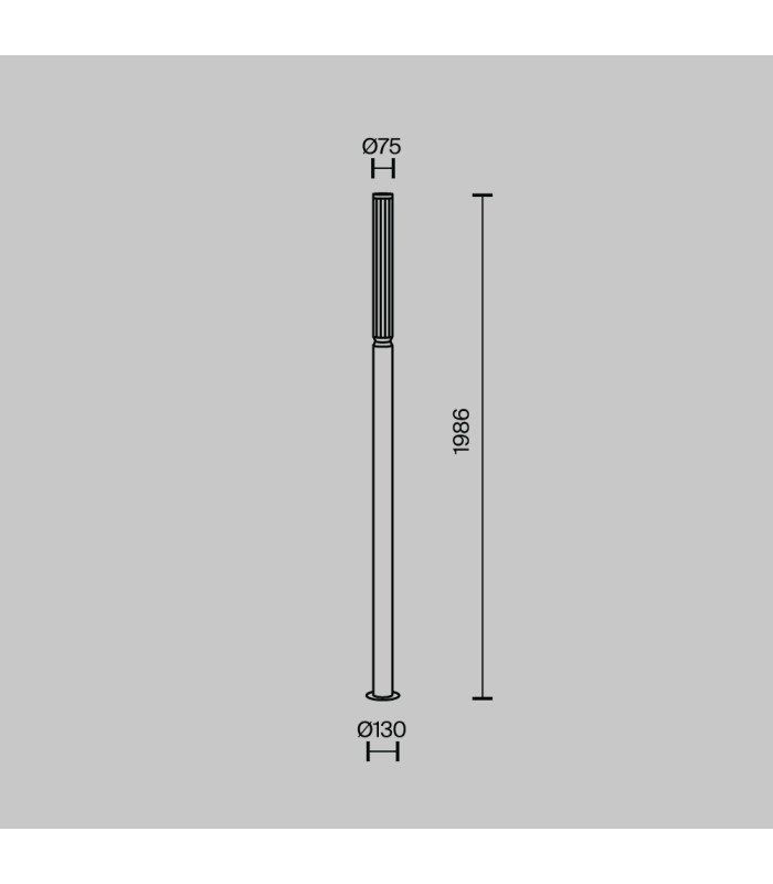 Lit 198cm Outdoor Bollard Graphite 3000K 1500lm IP65-3