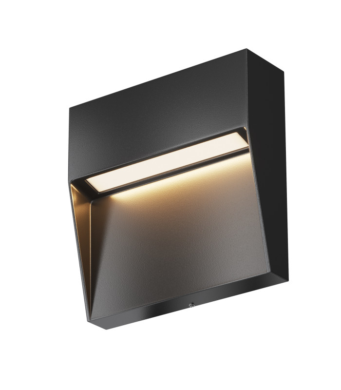 Mane Square Outdoor Flush Wall Lamp Black 3000K 100lm IP54-1