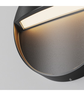Mane Round Outdoor Flush Wall Lamp Black 3000K 100lm IP54-2