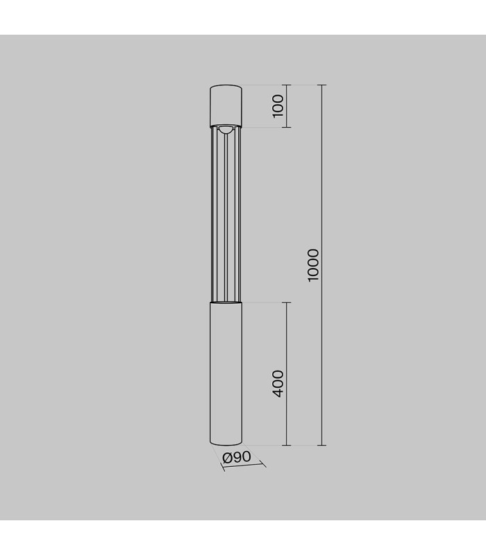 Mill Outdoor Bollard Graphite 3000K 1000lm IP65-3
