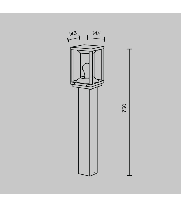 Cell 75cm Outdoor Bollard Graphite IP54 1xE27-3