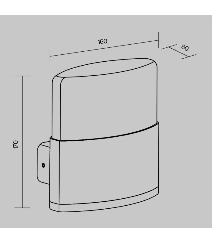 Rom Outdoor Modern Wall Lamp Graphite 3000K 800lm IP54-3