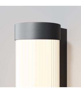 Rounge 30cm Outdoor Flush Wall Lamp Black 3000K 600lm IP54-2