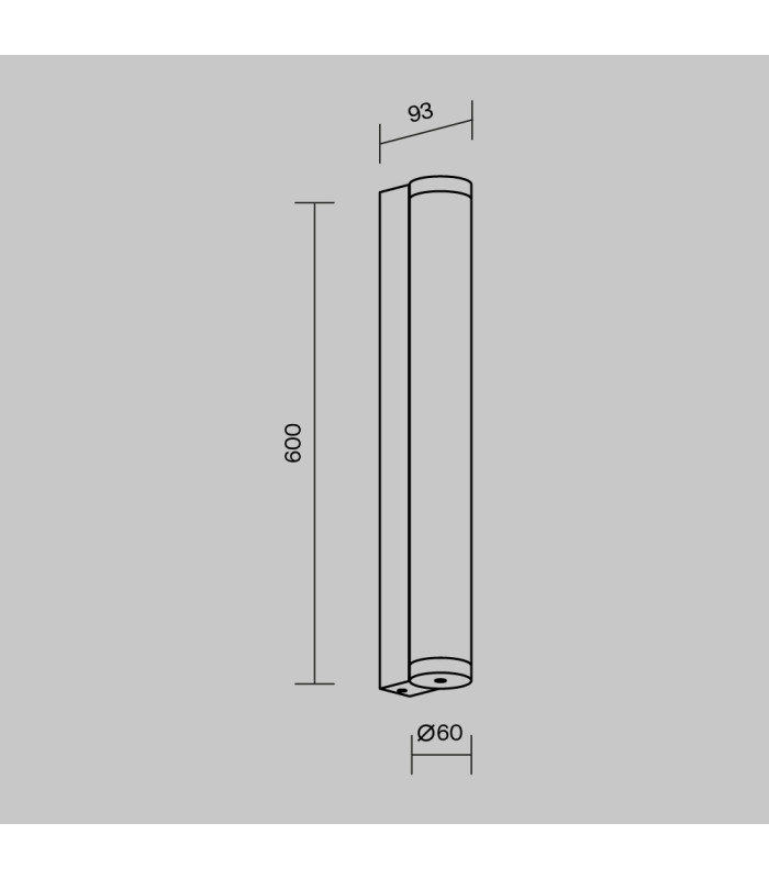 Rounge 50cm Outdoor Flush Wall Lamp Black 3000K 800lm IP54-3
