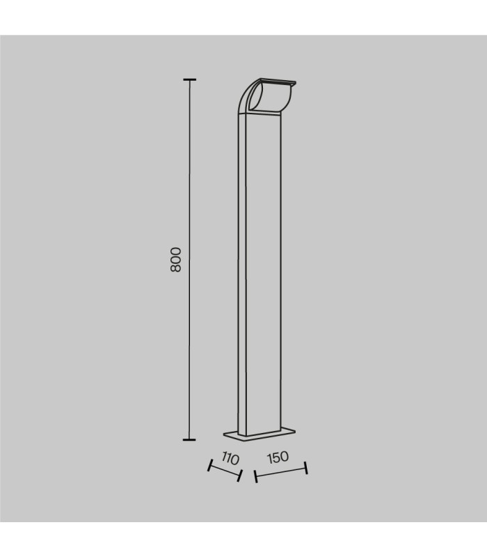 Stock Outdoor Bollard Graphite 3000K 450lm IP65-3