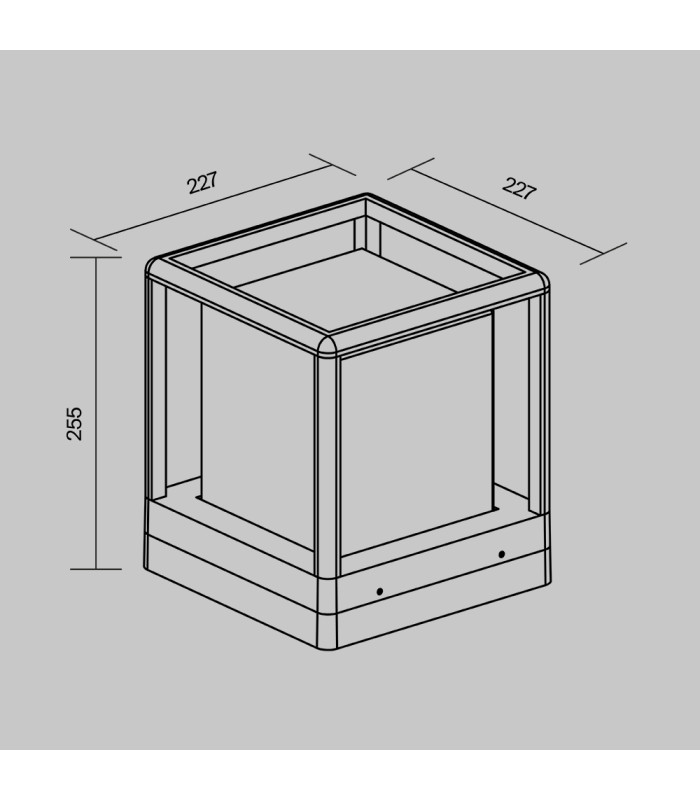 Trim Largecm Outdoor Pedestal Light Graphite IP65 1xE27-3