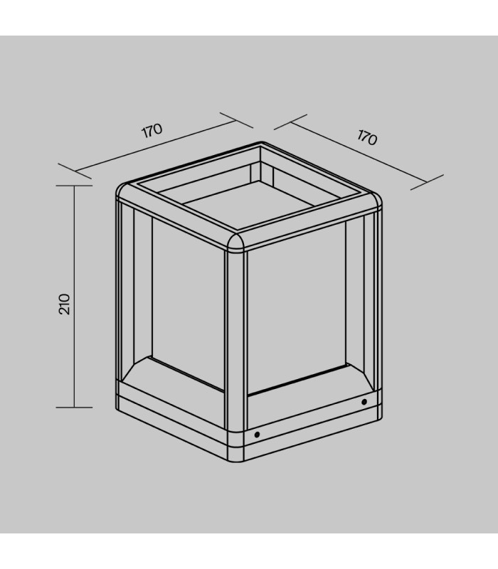 Trim Smallcm Outdoor Pedestal Light Graphite IP65 1xE27-3