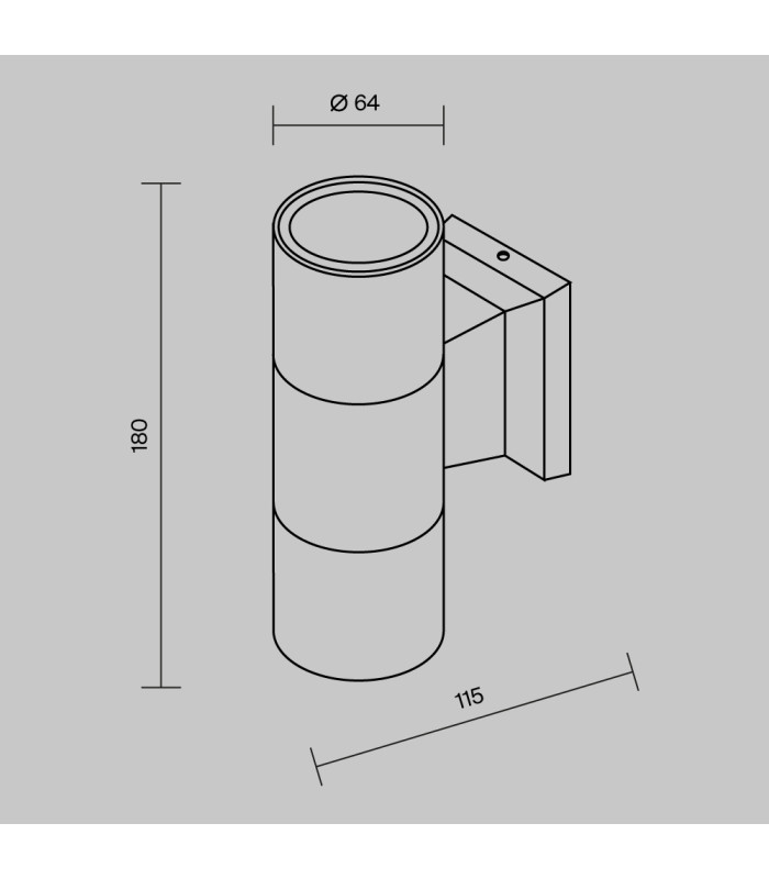 Bowery Outdoor Up Down Wall Lamp Grey IP54 2xGU10-3