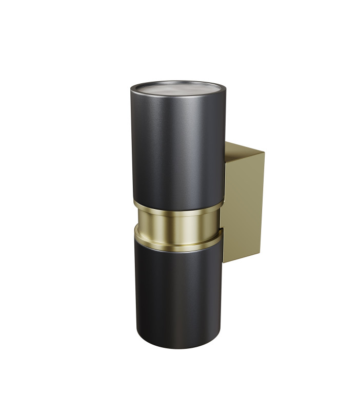 Bowery Outdoor Up Down Wall Lamp Black Brass IP54 2xGU10-1