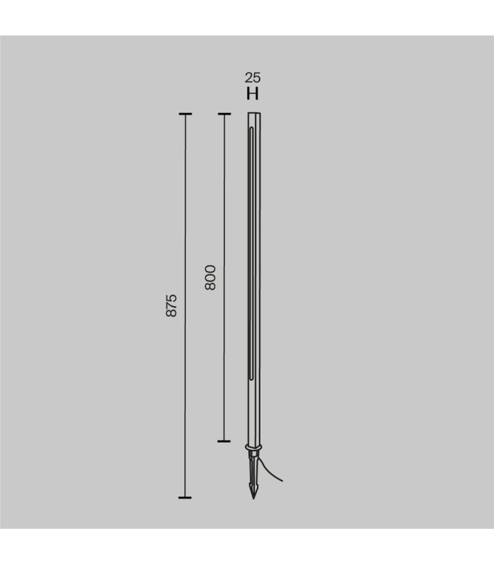 Pole 80cm Outdoor Spike Graphite 3000K 600lm IP65-3