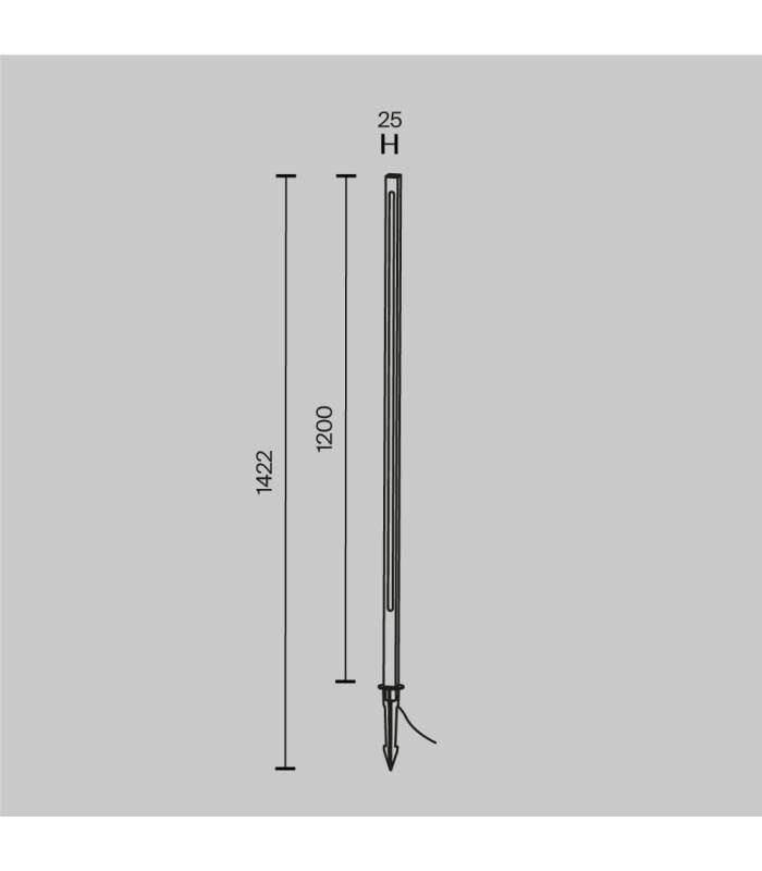 Pole 120cm Outdoor Spike Graphite 3000K 1000lm IP65-3